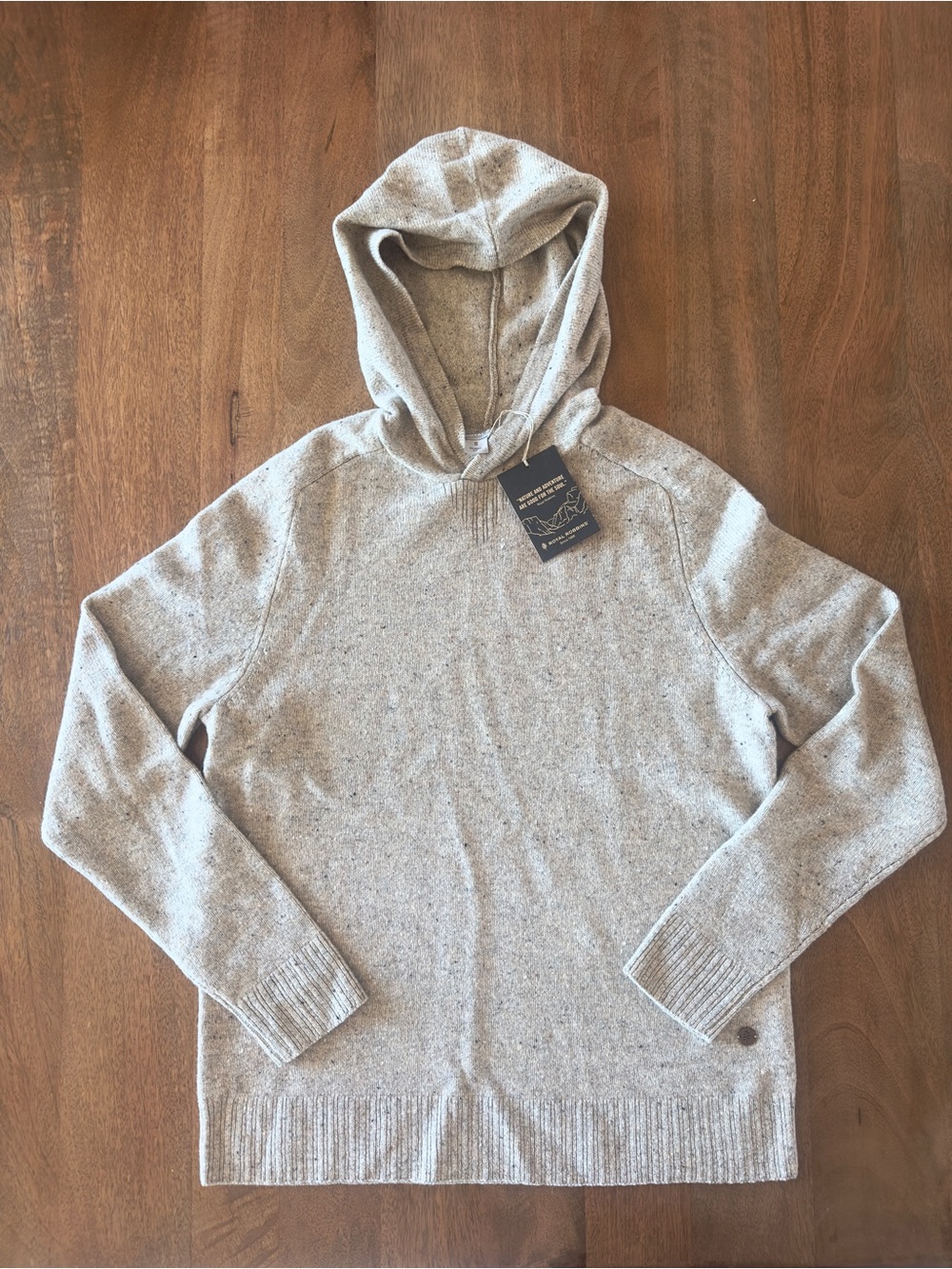 Royal Robbins Rockcraft Merino Wool Hoodie Sweater - Sandstone Heather Gray NWT